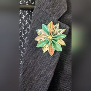 For the Love of Teal Flower Lapel Pin